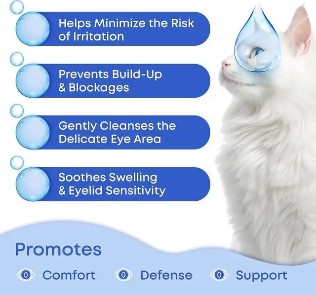 Alt view image 2 of 7 - Cat & Dog Eye Wash Wipes & Tear Stain Remover, Cleaner | Eye Infection Treatment Helps Prevent Pink Eye, Relief Allergies Symptoms, Runny, Dry Eyes - Safe for Small Animals