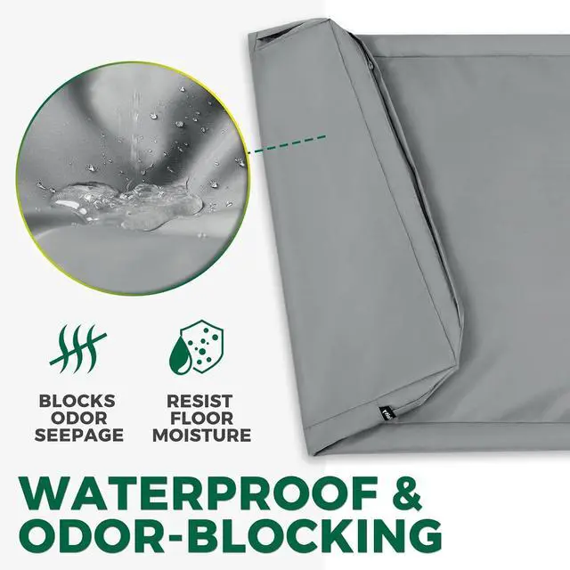Alt view image 3 of 7 - Small Waterproof Dog Bed Cover Replacement Washable with Zipper | Easy to Wipe Clean, Pet Hair Resistant, Heavy Duty Oxford, Indoor/Outdoor Use, Fit in 30 Inch Crate, 29"x 20"x 3", Grey