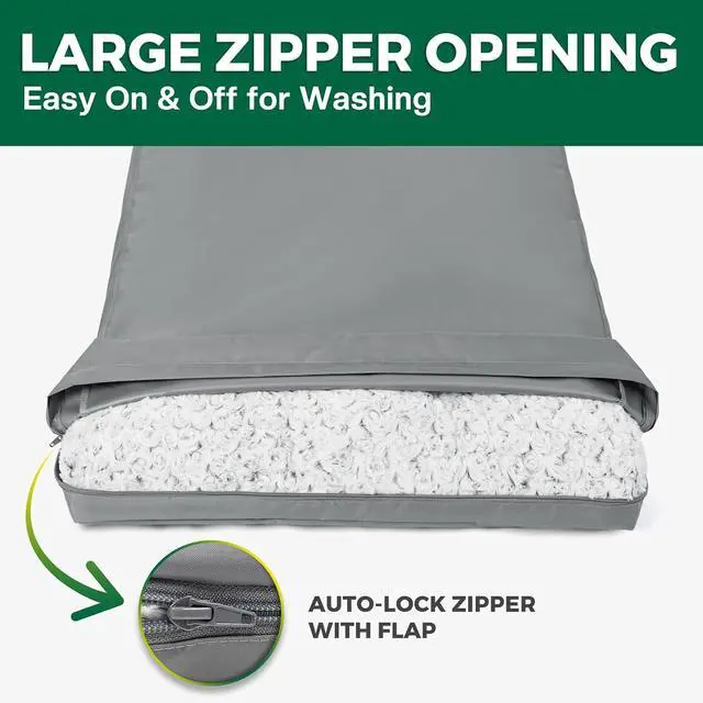 Alt view image 6 of 7 - Small Waterproof Dog Bed Cover Replacement Washable with Zipper | Easy to Wipe Clean, Pet Hair Resistant, Heavy Duty Oxford, Indoor/Outdoor Use, Fit in 30 Inch Crate, 29"x 20"x 3", Grey
