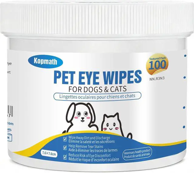 Main image of Dog Eye Wipes, Tear Stain Wipes for Dogs, Big & Thick Cat Eye Wipes for Dogs, Mild Ingredient,Texturized & Presoaked Pet Eye Cleaner Pad for Discharge Crust Booger,100 Ct,Unscented