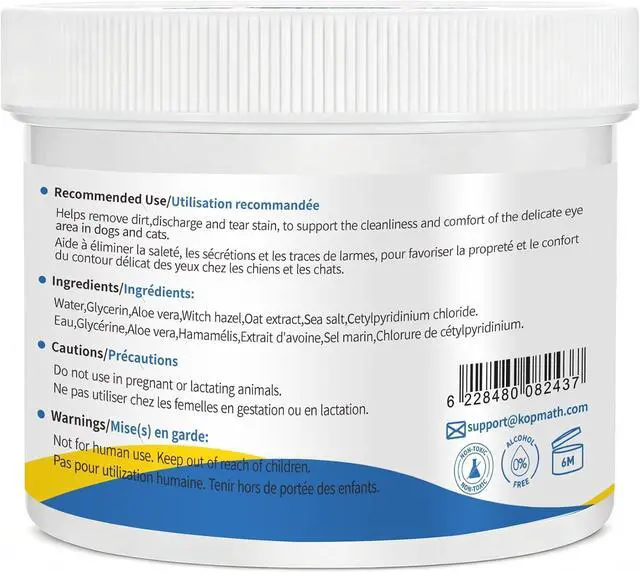 Alt view image 4 of 4 - Dog Eye Wipes, Tear Stain Wipes for Dogs, Big & Thick Cat Eye Wipes for Dogs, Mild Ingredient,Texturized & Presoaked Pet Eye Cleaner Pad for Discharge Crust Booger,100 Ct,Unscented