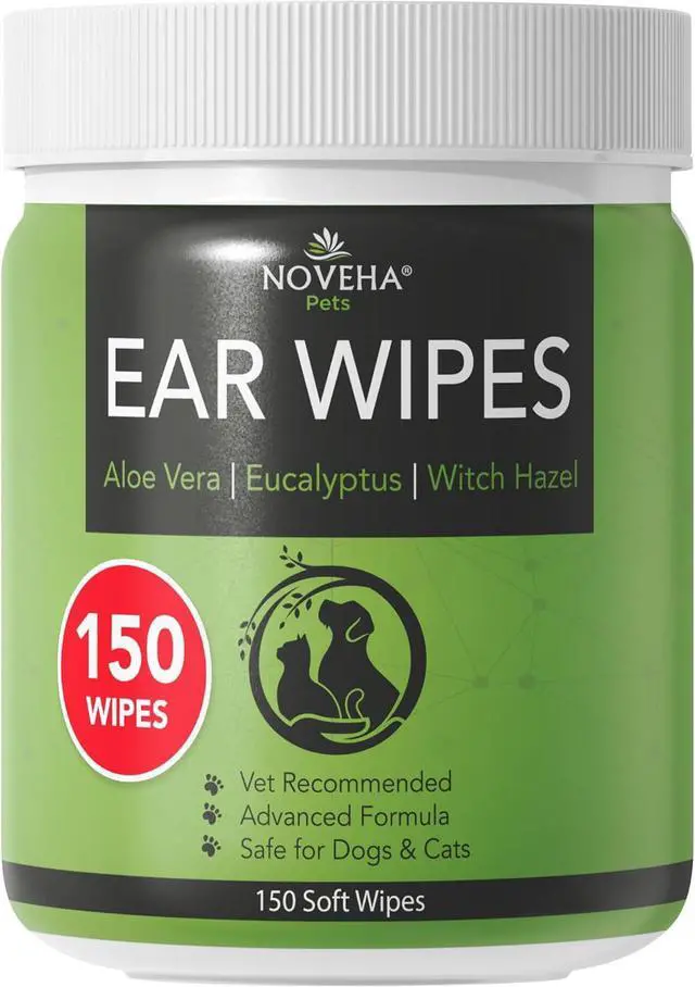 Main image of 150PCs Dog Ear Cleaner Wipes, Daily Ear Cleaner for Dogs & Cats - Stop Ear Itching with Aloe, Eucalyptus & Witch Hazel Ear Wipes for Dogs - for Odor Control, Dirt and Wax Removal, Unscented