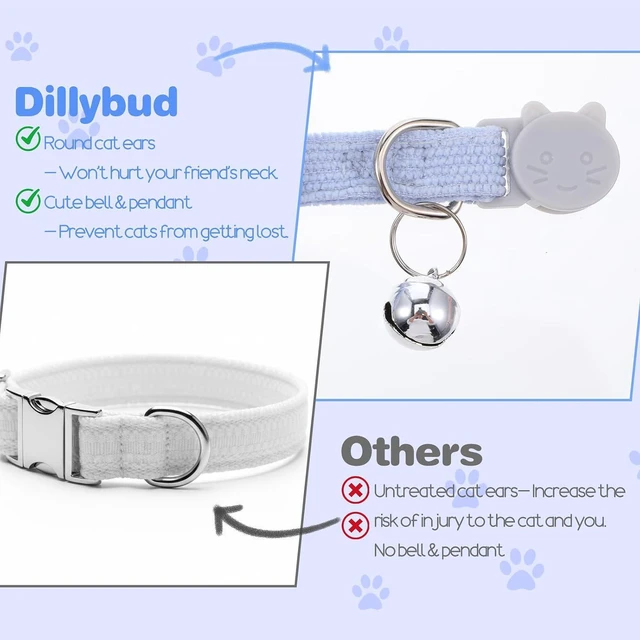 Alt view image 3 of 7 - Cat Collars for Boy Cats Breakaway Cat Bowtie Collar Adjustable | with Bell and Bow Tie Cats Bow Tie Male Kitten Collars for Boy Small Puppy (Blue)