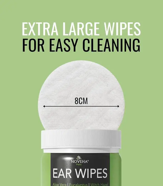Alt view image 7 of 7 - 150PCs Dog Ear Cleaner Wipes, Daily Ear Cleaner for Dogs & Cats - Stop Ear Itching with Aloe, Eucalyptus & Witch Hazel Ear Wipes for Dogs - for Odor Control, Dirt and Wax Removal, Unscented
