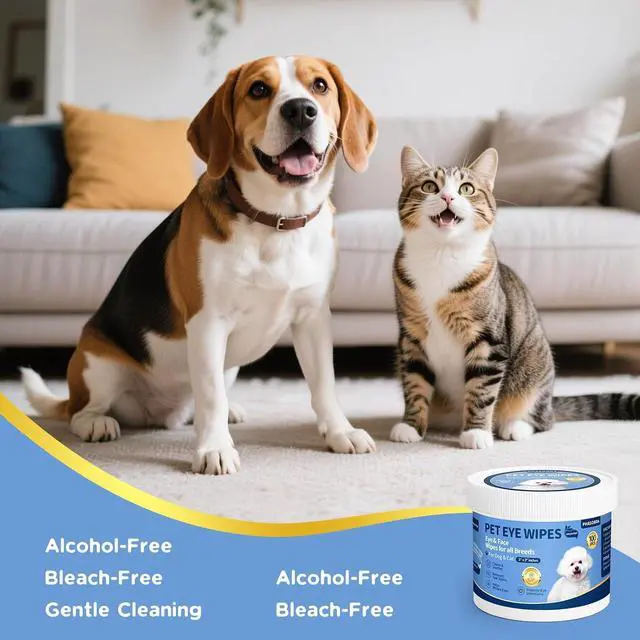 Alt view image 6 of 6 - Hypoallergenic Eye Paw Face Wipes, Tear Stain Remover, Dog Eye Infection Treatment, Lick-Safe Soothing & Moisturizing & Gentle, Eye Debris, Discharge, Mucus - 100pcs