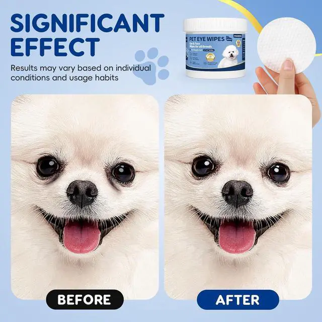 Alt view image 3 of 6 - Hypoallergenic Eye Paw Face Wipes, Tear Stain Remover, Dog Eye Infection Treatment, Lick-Safe Soothing & Moisturizing & Gentle, Eye Debris, Discharge, Mucus - 100pcs