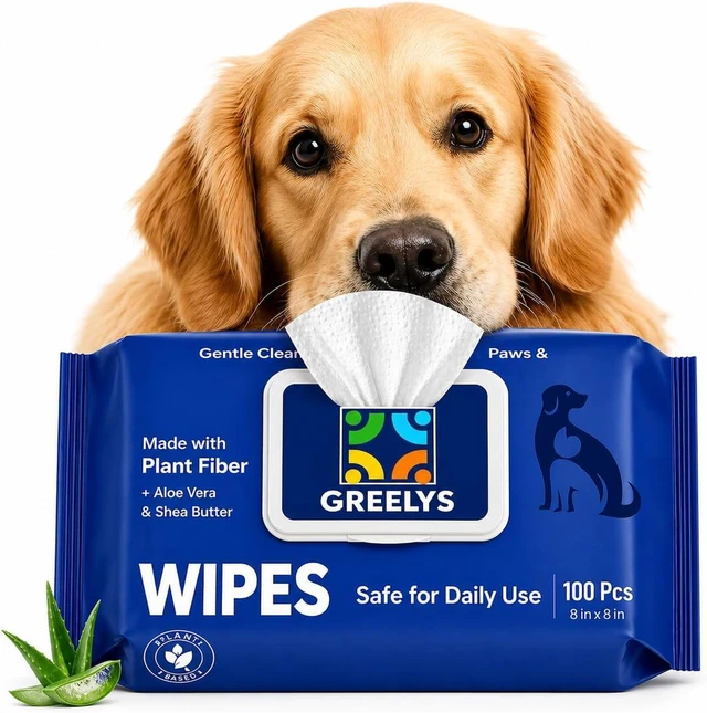 Main image of Plant Based Dog Wipes for Paws Butt & Body - Because They Sleep on Your Bed, Unscented 100 Count