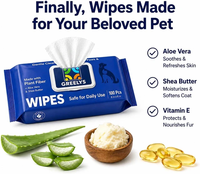 Alt view image 7 of 7 - Plant Based Dog Wipes for Paws Butt & Body - Because They Sleep on Your Bed, Unscented 100 Count