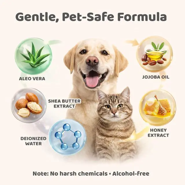 Alt view image 4 of 7 - Pet Glove Wipes for Dogs & Cats with Coconut Scent, No Rinse Full Body Cleaning Large Gloves (9.84 x 9.05 inch), Gentle Grooming for Paws Face Ears Eyes Coat, Alcohol Free, 20 Pack