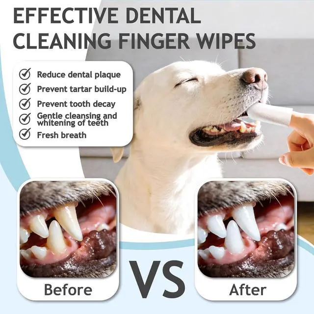 Alt view image 4 of 7 - Pet Dog Teeth Cleaning Wipes Deodorizing Finger Wipes for Dogss | Doco Pet Dog Teeth Cleaning Wipes Deodorizing Finger Wipes for Dogs & Cats | Helps Reduce Plaque & Tartar Buildup, Supports