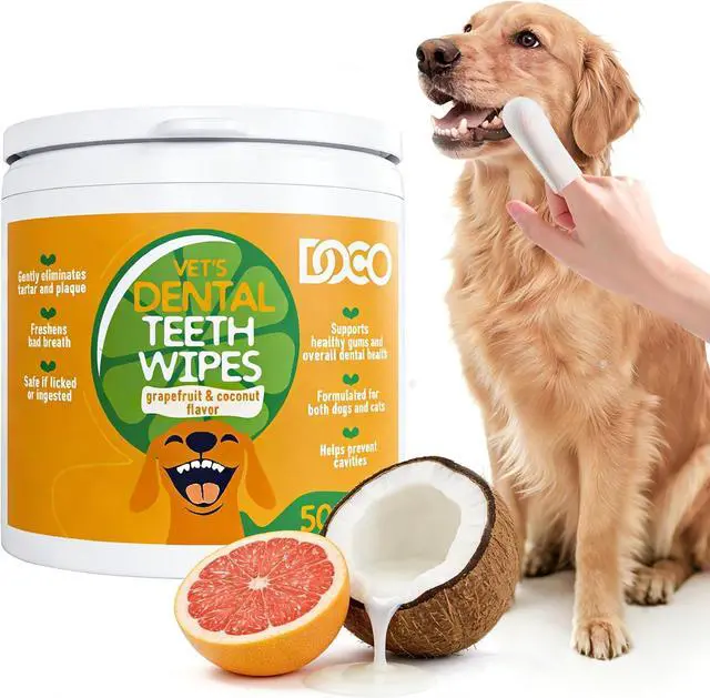 Main image of Pet Dog Teeth Cleaning Wipes Deodorizing Finger Wipes for Dogss | Doco Pet Dog Teeth Cleaning Wipes Deodorizing Finger Wipes for Dogs & Cats | Helps Reduce Plaque & Tartar Buildup, Supports