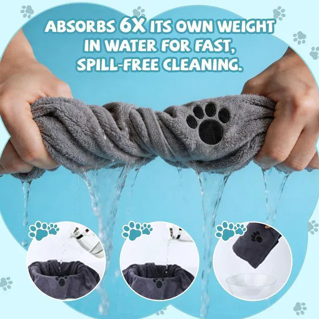 Alt view image 5 of 7 - 2 Pack Microfiber Dog Towels for Drying Dogs, Super Absorbent and Soft Pet Towels for Dogs or Cats, 40''X23.6'', Pet-Friendly, Perfect for Pets of Different Sizes and Fur Types, Grey