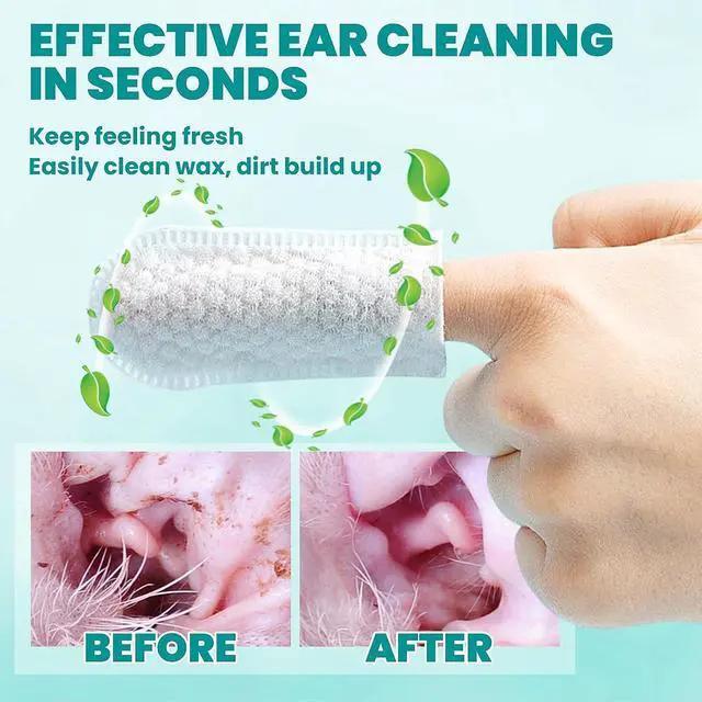 Alt view image 4 of 7 - Ear Cleaner Finger Wipes 60 Counts, Dog Ear Cleaner, Grooming Kit Care for Dogs and Cats, Soft & Easy Otic Cleaning Pads, Remove Wax, Dirt & Stop Smelly, Itchy, Non-Irritating, Unscented