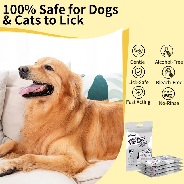 Alt view image 4 of 7 - MIOSSZI Pet Gloves Wipes for Dogs & Cats Wipes Cleaning Deodorizing Hypoallergenic No-Rinse Pet Grooming Wipes Unscented Extra Thick Bathing Wipes for Pet Dry Cleaning Daily Care and Travel 8 pcs