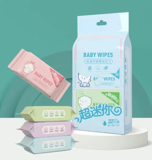 Alt view image 2 of 7 - 8pcs Of 64 Mini Christmas wet wipes, alcohol-free disposable wet towels, suitable for Adults,Baby, suitable for use when going out or traveling, facial cleaning tools.Also suitable for pets to use