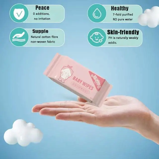 Alt view image 4 of 7 - 8pcs Of 64 Mini Christmas wet wipes, alcohol-free disposable wet towels, suitable for Adults,Baby, suitable for use when going out or traveling, facial cleaning tools.Also suitable for pets to use