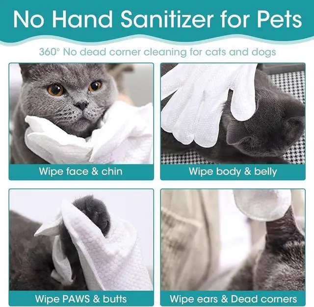 Alt view image 5 of 7 - 12PCS Pet Glove Bathing Wipes for Dogs Cats, Portable Thickened Safe Cleaning & Odor-Controlling Grooming Gloves, Nourish Fur Glove Wipes for Daily Care and Traveling, Rinse Free, Unscented. (2 Pack)