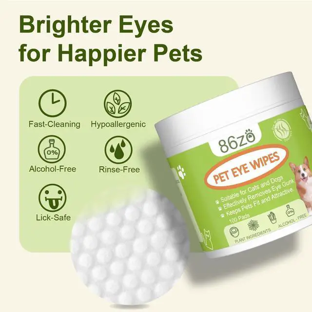 Alt view image 5 of 7 - Eyes Wipes for Dogs & Cats - Gently Remove Tear Stain, Debris, Discharge, Crust - Chamomile and Honeysuckle Pet Cleaning Grooming Deodorizing Wipes Wash Cleaner for Eyes, Wrinkle, Face - 100pcs