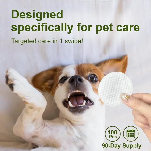 Alt view image 6 of 7 - Eyes Wipes for Dogs & Cats - Gently Remove Tear Stain, Debris, Discharge, Crust - Chamomile and Honeysuckle Pet Cleaning Grooming Deodorizing Wipes Wash Cleaner for Eyes, Wrinkle, Face - 100pcs