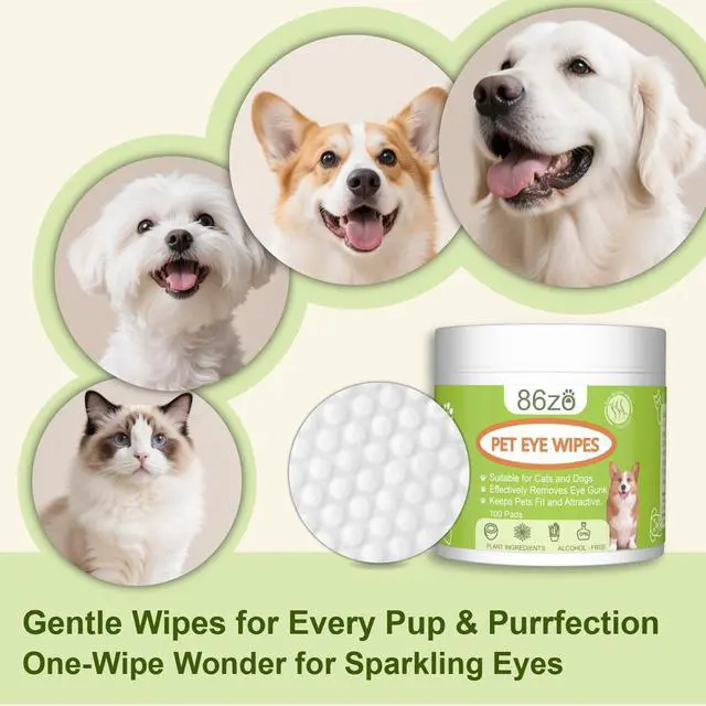 Alt view image 7 of 7 - Eyes Wipes for Dogs & Cats - Gently Remove Tear Stain, Debris, Discharge, Crust - Chamomile and Honeysuckle Pet Cleaning Grooming Deodorizing Wipes Wash Cleaner for Eyes, Wrinkle, Face - 100pcs