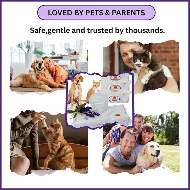 Alt view image 7 of 7 - Wipes 100% Natural, Plant-Based Hypoallergenic Grooming Wipes for Dogs & Cats Extra-Durable, Large & Thick for Effortless Cleaning (Lavender, 100 Count)