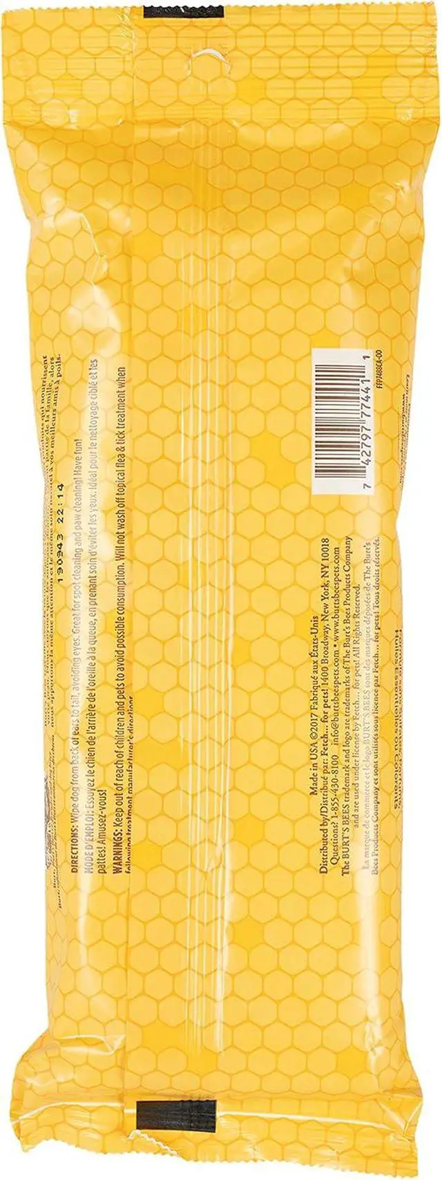 Alt view image 7 of 7 - Burt's Bees for Pets Honey Multipurpose Dog Grooming Wipes, Gentle Hypoallergenic Spot Cleaning Sheets, pH Balanced Natural Origin Formula for Paws, Face and Butt, 50 Count | Honey formula, hypoallerg