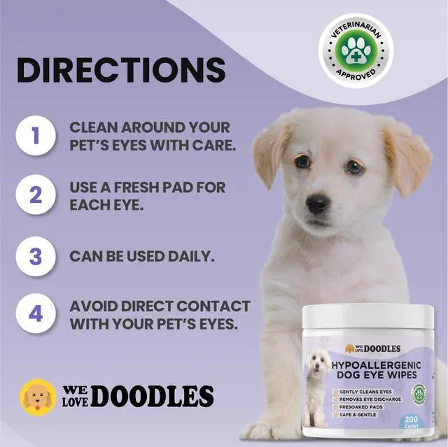 Alt view image 4 of 5 - Dog Eye Wipes, Pre-Soaked Pads, Gently Cleans, Removes Tear Stains, 200 PCS | Safe, Gentle Formula Cleans Around Eyes Daily, Non-Irritating, Tear Stain Remover for Dogs, Ideal for Puppies & All Breeds