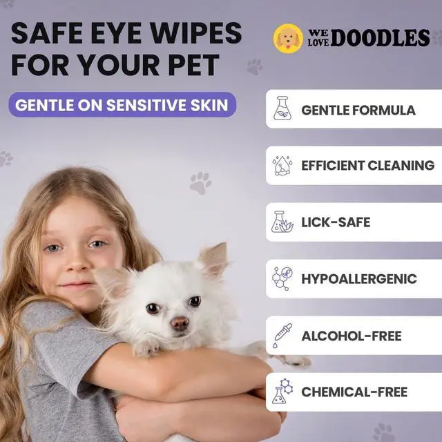 Alt view image 2 of 5 - Dog Eye Wipes, Pre-Soaked Pads, Gently Cleans, Removes Tear Stains, 200 PCS | Safe, Gentle Formula Cleans Around Eyes Daily, Non-Irritating, Tear Stain Remover for Dogs, Ideal for Puppies & All Breeds