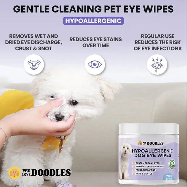 Alt view image 3 of 5 - Dog Eye Wipes, Pre-Soaked Pads, Gently Cleans, Removes Tear Stains, 200 PCS | Safe, Gentle Formula Cleans Around Eyes Daily, Non-Irritating, Tear Stain Remover for Dogs, Ideal for Puppies & All Breeds