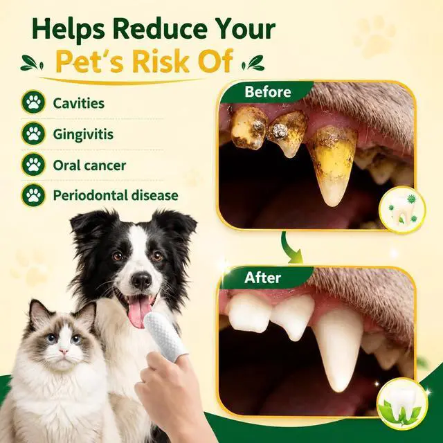 Alt view image 4 of 7 - Dog & Cat Dental Finger Cots, 50 Count | Extra Thick Nonwoven, Alcohol-Free, Lick-Safe Natural Formula, Plaque & Tartar Remover