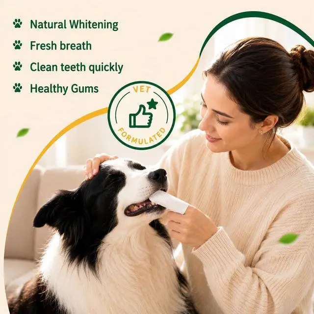 Alt view image 5 of 7 - Dog & Cat Dental Finger Cots, 50 Count | Extra Thick Nonwoven, Alcohol-Free, Lick-Safe Natural Formula, Plaque & Tartar Remover