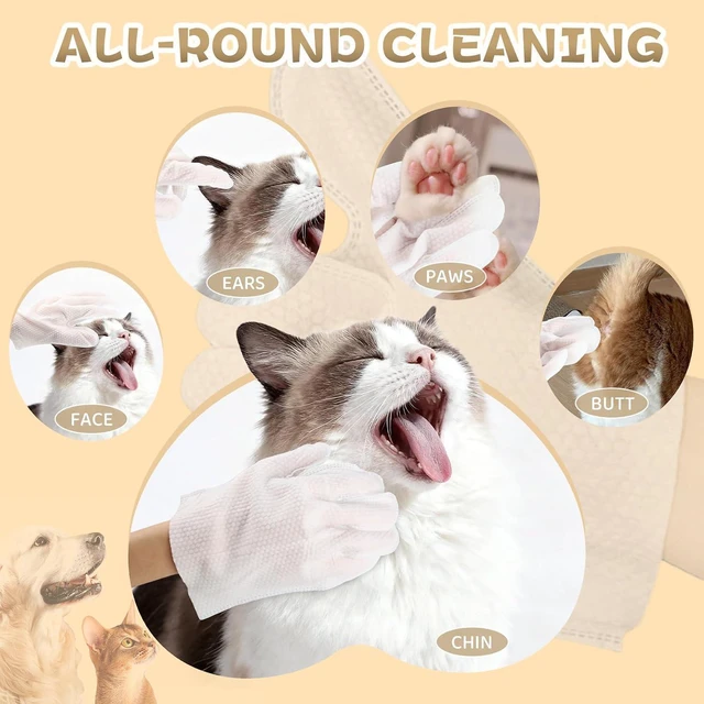 Alt view image 6 of 7 - Pet Glove Wipes for Dogs & Cats, Rinse-Free, Individually Wrapped, 6 Count | 7 Plant Extracts, Extra-Thick Material, Hypoallergenic, Lick-Safe, Travel-Ready