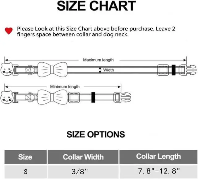 Alt view image 7 of 7 - Rainbow Cat Collar 2 Pack with Removable Bow Tie, Breakaway Kitten Collars with Bell & Charm, Adjustable 7.8-12.8 in, Soft Summer Cat Bow Tie Collar