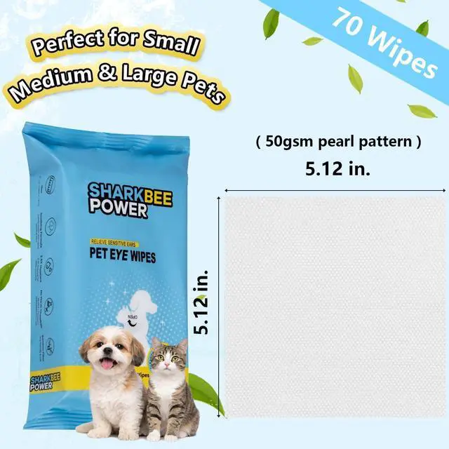 Alt view image 5 of 6 - Bamboo Pet Eye Wipes for Dogs & Cats, Remove Tear Stains & Discharge, Daily Eye Cleaning for Clear & Bright Eyes (70)