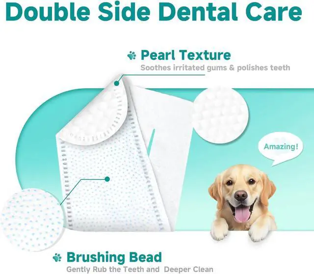 Alt view image 5 of 7 - Pet Dental Finger Wipes for Dogs & Cats, Dog Teeth Cleaning Wipes Tooth Brushing Kit by Remove Plaque and Tartar & Freshens Breath Buildup No-Rinse Dog Finger Toothbrush Mint Flavor