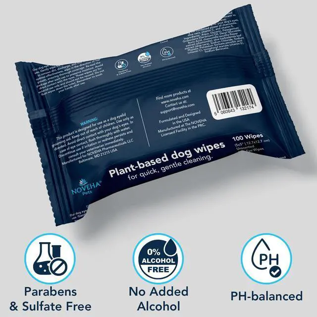 Alt view image 7 of 7 - 100PCs Dog Eye Wipes - Tear Stain Remover for Dogs - Formulated with Chamomile and Aloe to Remove Eye Debris, Tear Stains & Eye Discharge - Plant Based, Safe, and Large 5"x5" Unscented Wipes
