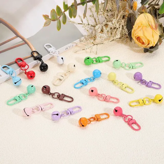 Alt view image 6 of 6 - 10 PCS Dog Bell, Cat Bell Small Pet Collar Bells Keychain Cute Bulk Loud Jingle for Dog Collar Charm Pendant
