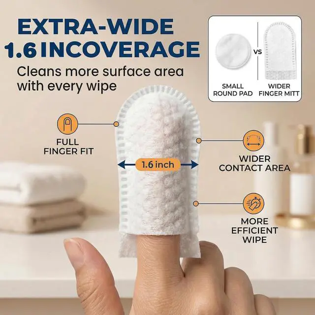 Alt view image 6 of 7 - Dog Ear Finger Wipes, 150 Count, Alcohol-Free Ear Cleaner | Soft finger wipes improve cleaning control, remove wax, dirt and odor, gentle daily care for dogs and cats