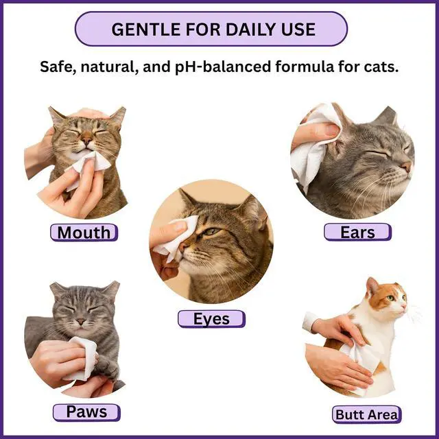 Alt view image 6 of 7 - Wipes 100% Natural, Plant-Based Hypoallergenic Grooming Wipes for Dogs & Cats Extra-Durable, Large & Thick for Effortless Cleaning (Lavender, 100 Count)
