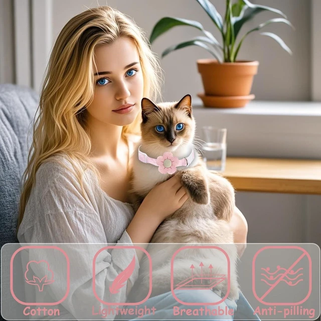 Alt view image 4 of 7 - Breakaway Cat Collars with Bells, Kitten Collar for Girl Boy Adjustable Safety Kitty Collars for Cats Puppy and Small Pets (Pink)
