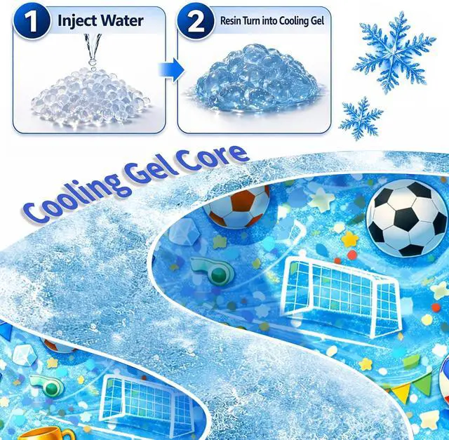 Alt view image 3 of 7 - Dog Cooling Mat, Water-Activated Gel Ice Pad for Dogs&Cats, Self-Cooling Mat Soccer Fan Dog Gifts, Waterproof Wipe-Clean, Soccer-Themed Summer Beds for Outdoor&Indoor Medium/Small Pets