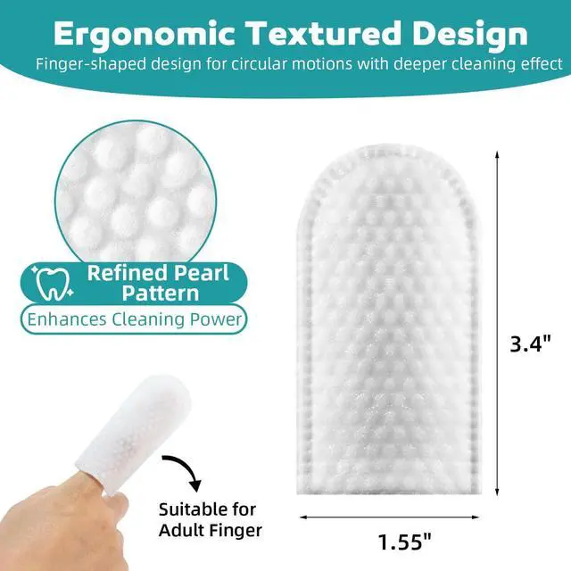Alt view image 3 of 6 - Teeth Cleaning Wipes for Dogs & Cats, Natural Formula Dog Finger Toothbrush Wipes Remove Plaque & Tartar Buildup, No-Rinse Disposable Dog Dental Care Finger Wipes(50 PCS)