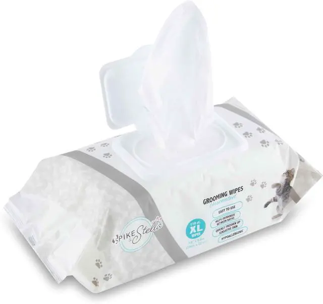Main image of 110 Pack Pet Grooming Wipes - Large & Extra-Large Sizes - Lavender, Aloe, & Unscented Variations - Hypoallergenic & Extra Durable - Perfect for Dogs & Cats, 8.6"x7.8"