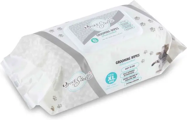 Alt view image 7 of 7 - 110 Pack Pet Grooming Wipes - Large & Extra-Large Sizes - Lavender, Aloe, & Unscented Variations - Hypoallergenic & Extra Durable - Perfect for Dogs & Cats, 8.6"x7.8"
