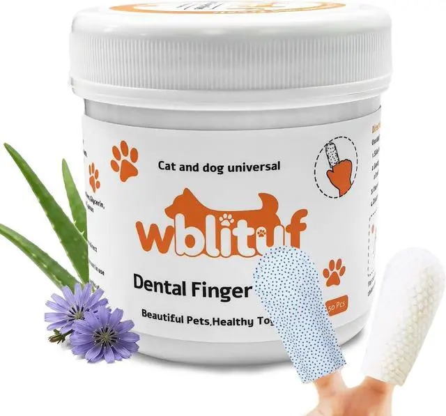 Main image of Dog Dental Wipes and Dog Teeth Cleaning Wipes, Puppy Tooth Brushing Kit Alternative for Dental Wipes for Dogs Teeth and Cat Tooth Brush Use, Non Woven Lick Safe No Rinse, 50 Count