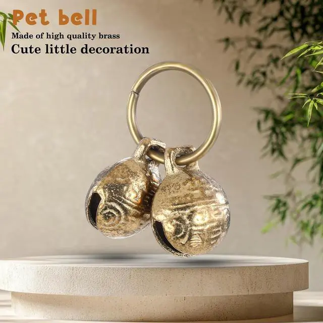 Alt view image 3 of 7 - Copper Bell for Dog Collar, 4 PCS Brass Dog Bells Extra Loud Collar Bell for Pet Tracking Anti Lost Training Pets Pendant Accessories Anti Theft Bells for Little Dogs & Cats