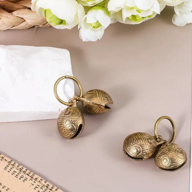 Alt view image 5 of 7 - Copper Bell for Dog Collar, 4 PCS Brass Dog Bells Extra Loud Collar Bell for Pet Tracking Anti Lost Training Pets Pendant Accessories Anti Theft Bells for Little Dogs & Cats