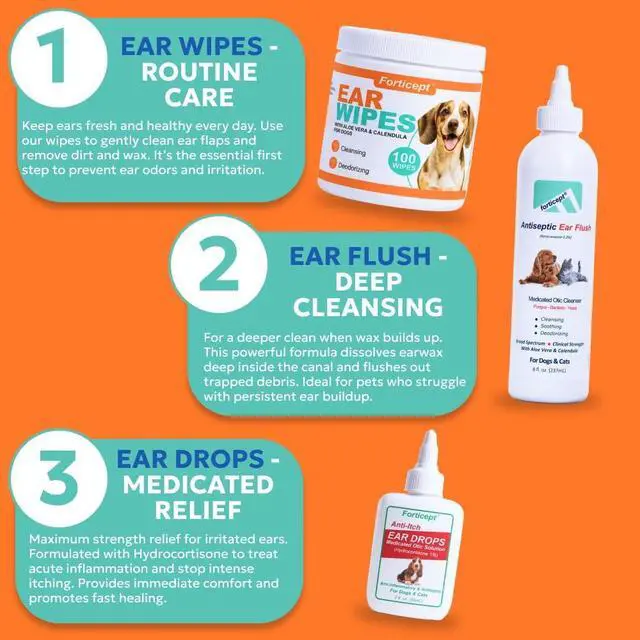 Alt view image 6 of 6 - Dog Ear Wipes, Dog Ear Cleaner, Odor Control, Dirt and Wax Removal with Soothing Aloe Vera & Eucalyptus, Regular Wipes, 100 Count