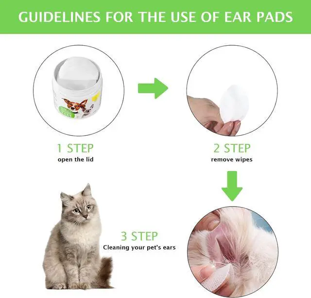 Main image of Dog Ear Cleaner Wipes for Cats & Dogs, Ear Cleaning Wipe with Aloe Cucumber, Gentle Ear Wipes for Dirty, Waxy, Smelly Ears - Non-Irritating