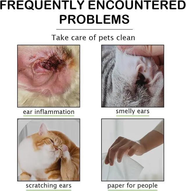 Alt view image 4 of 6 - Dog Ear Cleaner Wipes for Cats & Dogs, Ear Cleaning Wipe with Aloe Cucumber, Gentle Ear Wipes for Dirty, Waxy, Smelly Ears - Non-Irritating